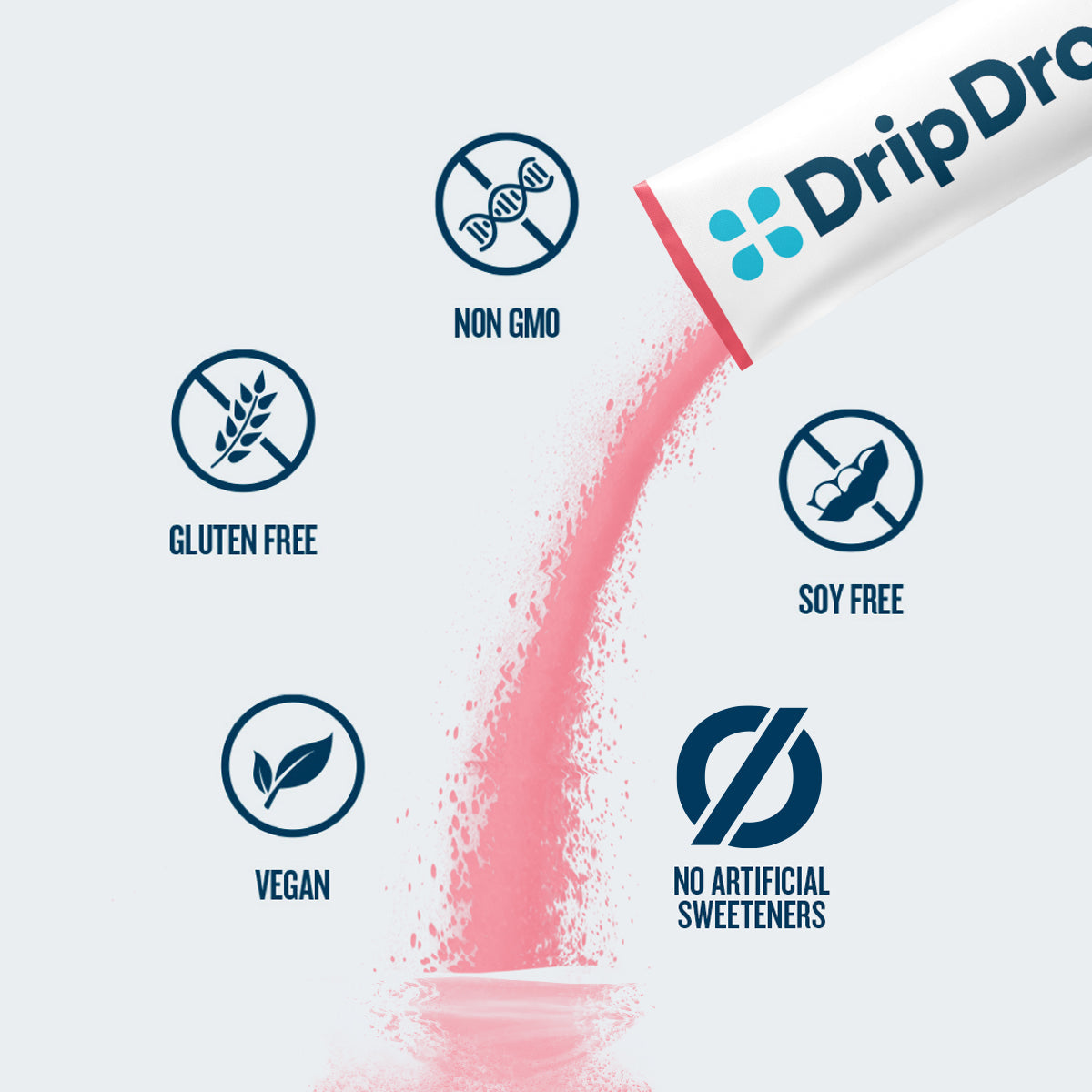 DripDrop Zero Sugar Plus, Watermelon, Tangerine, Tropical Punch, Raspberry Lemonade, 16 oz sticks, 16 count